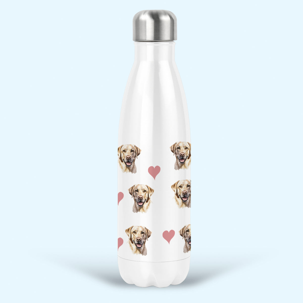 Golden Labrador Water Drink Bottle, Stainless Steel Insulated