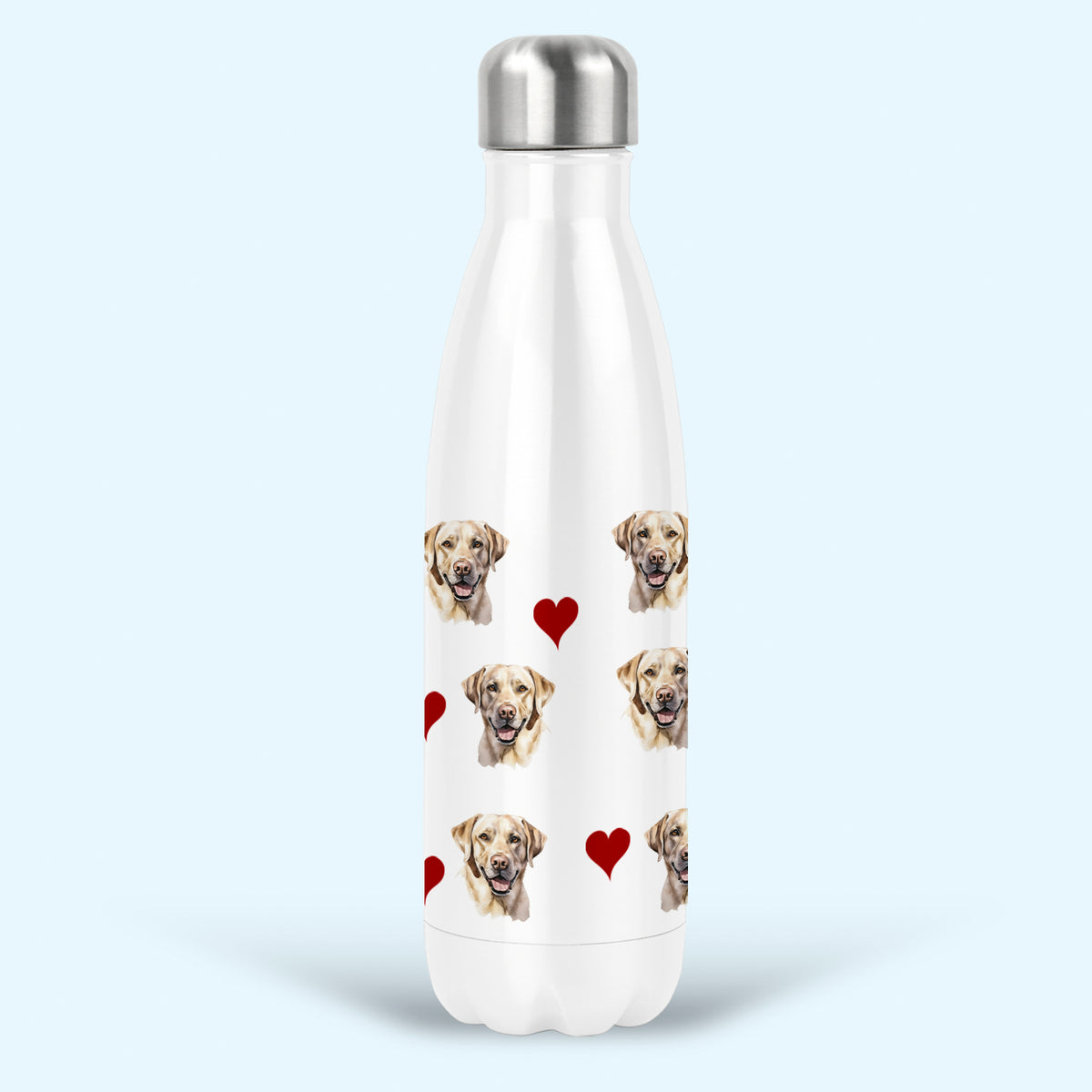 Golden Labrador Water Drink Bottle, Stainless Steel Insulated