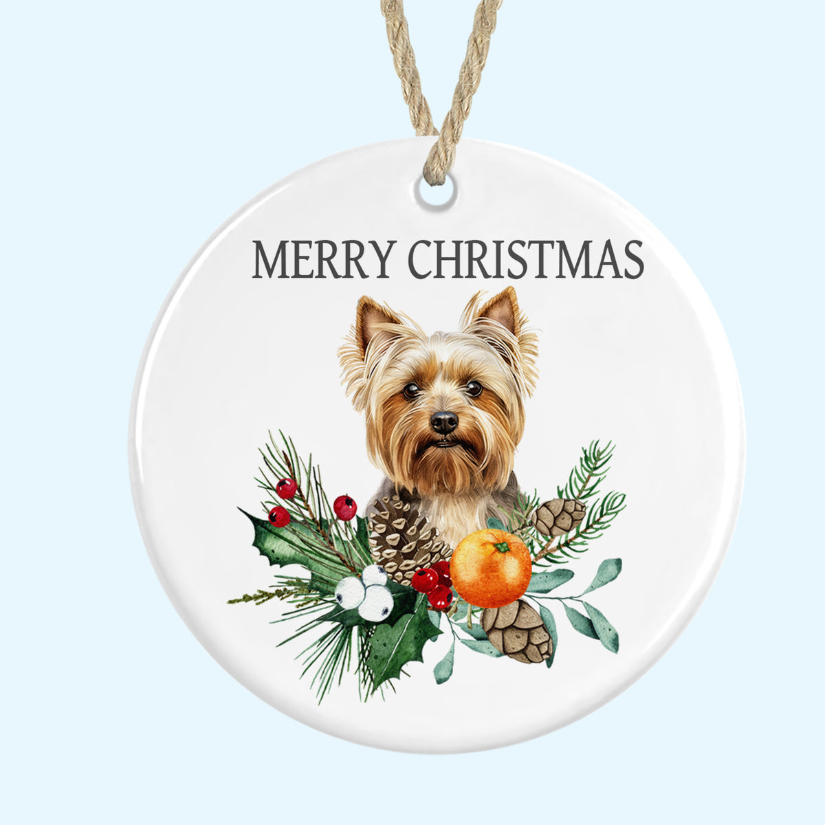 Merry Christmas Ceramic Christmas Tree Ornament