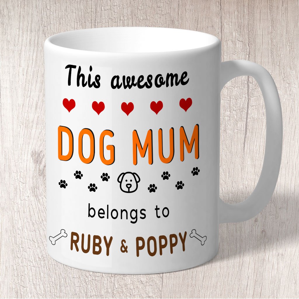 Dog Mum Mug Personalised 2 dog names