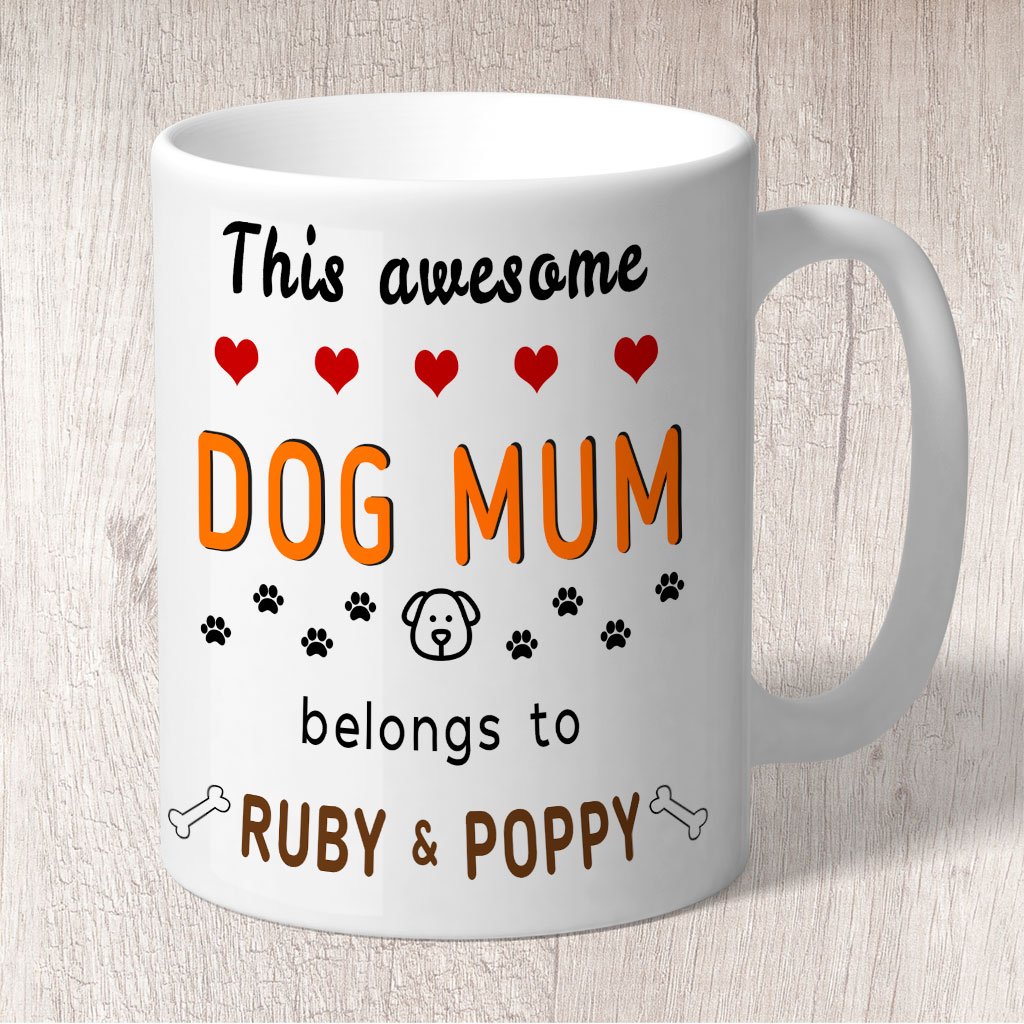 Dog Mum Mug Personalised 2 dog names