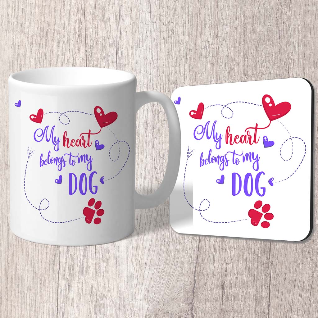 My Heart Belongs To My Dog Mug (Indigo)