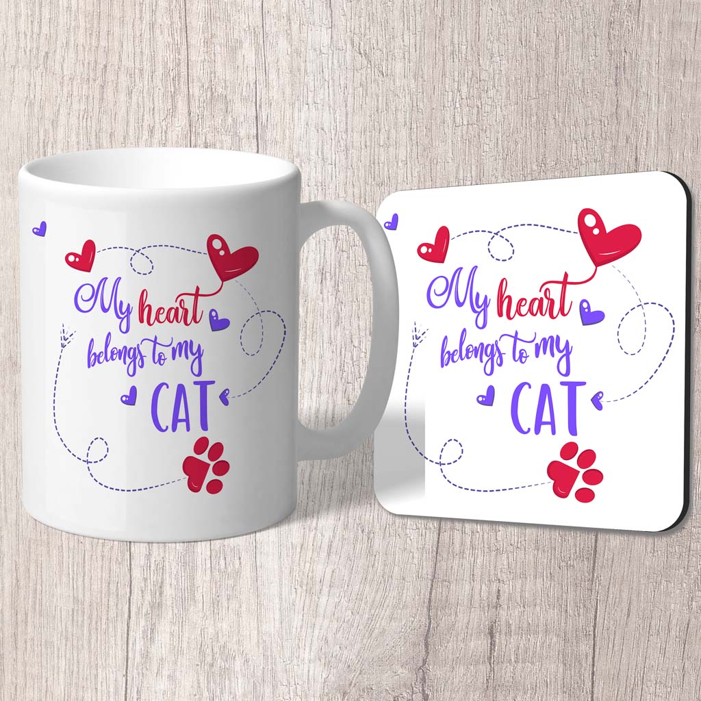 My Heart Belongs To My Cat Mug (Indigo)