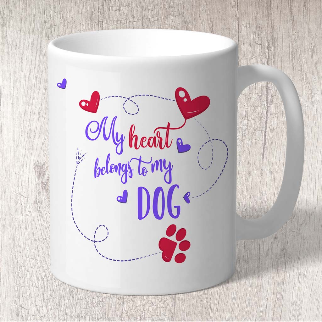 My Heart Belongs To My Dog Mug (Indigo)