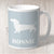 Dachschund Silhouette Personalised with Name Mug - Blue Mist