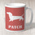 Dachschund Silhouette Personalised with Name Mug - Coral