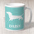 Dachschund Silhouette Personalised with Name Mug - Sea Aqua