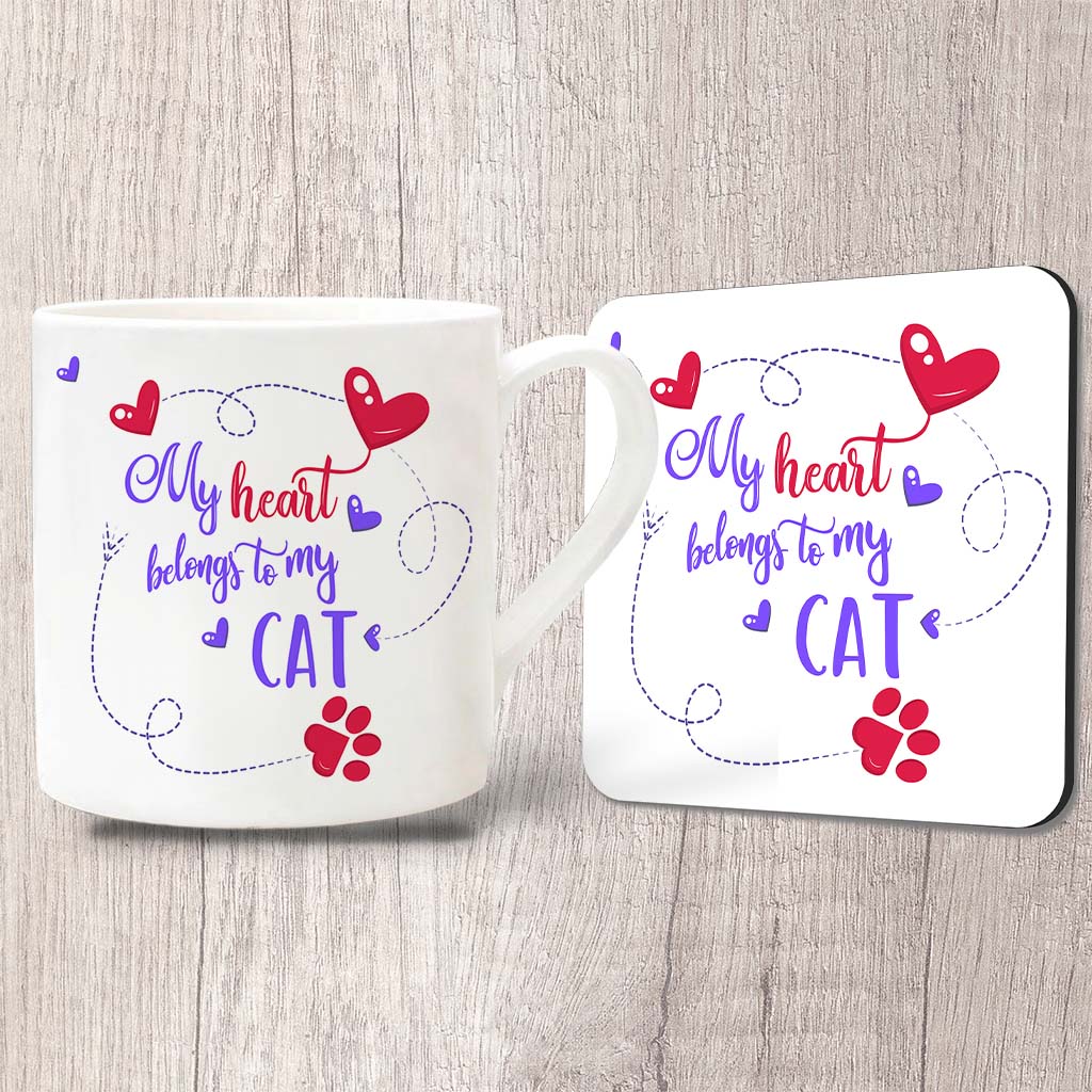 My Heart Belongs To My _ _ _ with (1 name) Fine China Mug 13oz (Indigo)