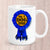 Large No. 1 Dog Dad Blue Rosette Personalised with Dog Name/s Mug