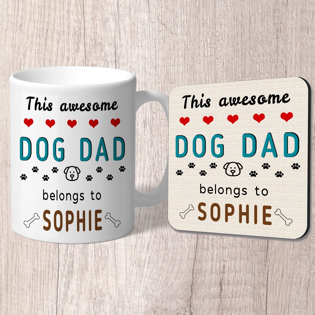 dog dad mug and coaster