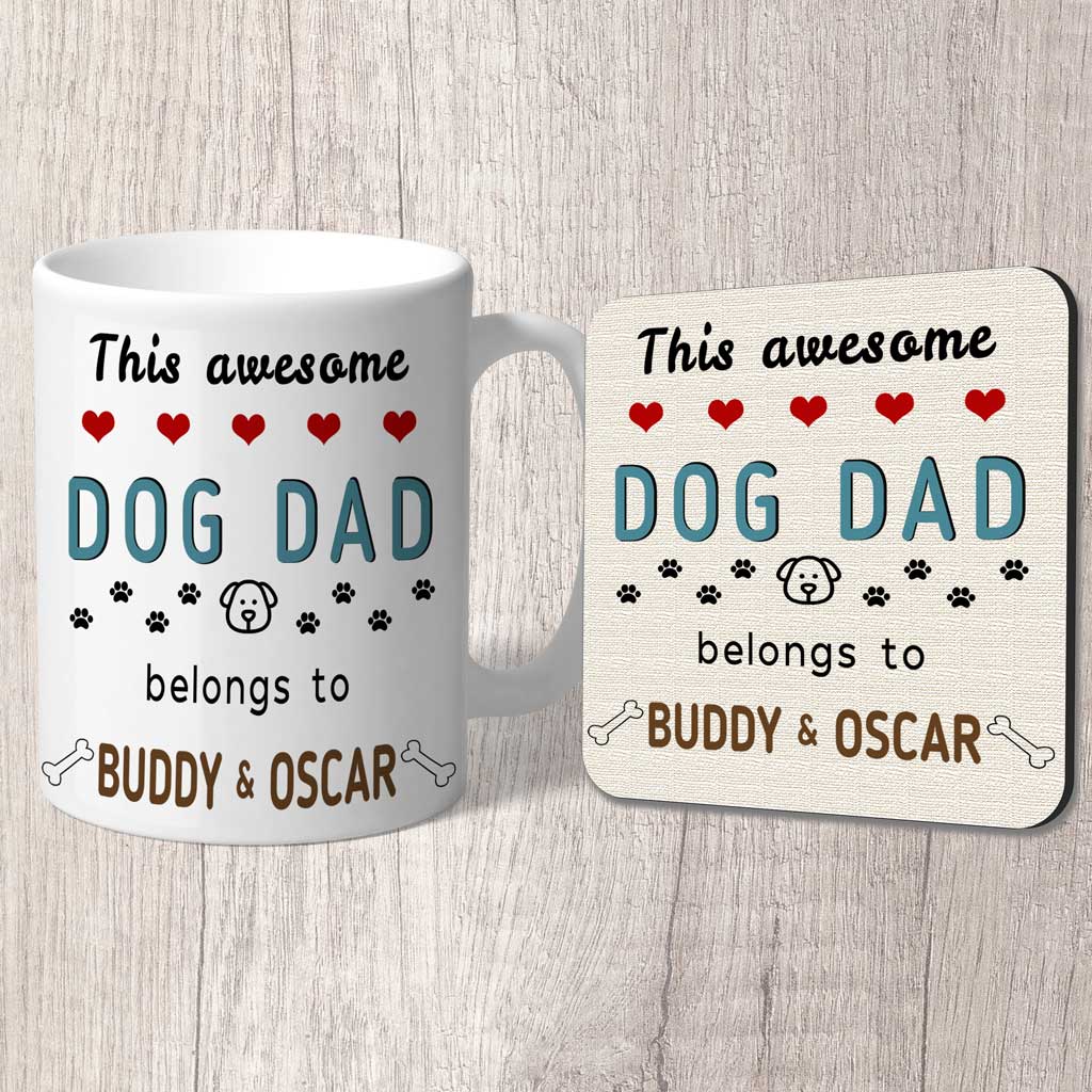 dog dad mug and coaster