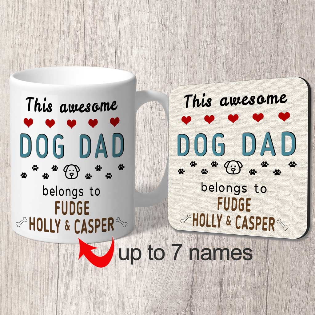 dog dad mug and coaster