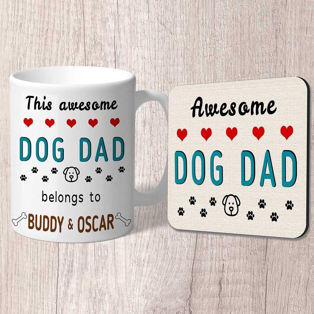 dog dad mug and coaster