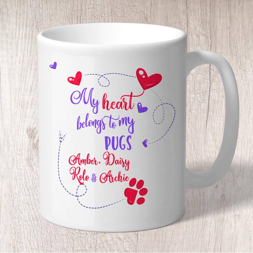 My Heart Belongs To My  _ _ _   with (3+ names) Mug (Indigo)