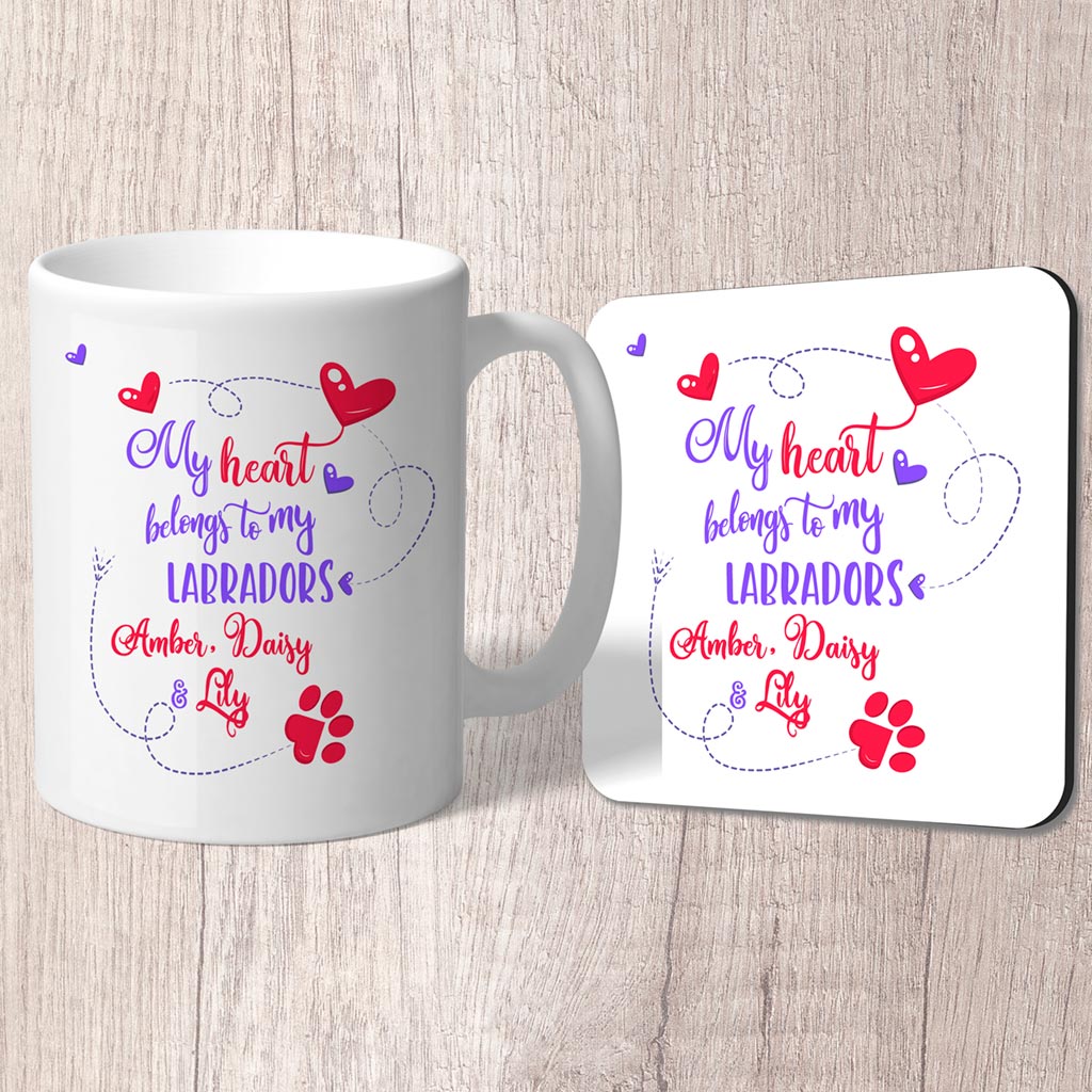 My Heart Belongs To My  _ _ _   with (3+ names) Mug (Indigo)