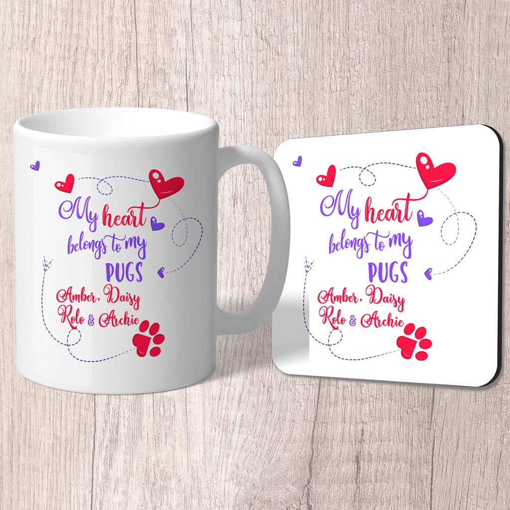 My Heart Belongs To My  _ _ _   with (3+ names) Mug (Indigo)