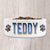 Personalised Dog Bowl Ceramic Large with Dog Name in Blues & Light Brown Colours
