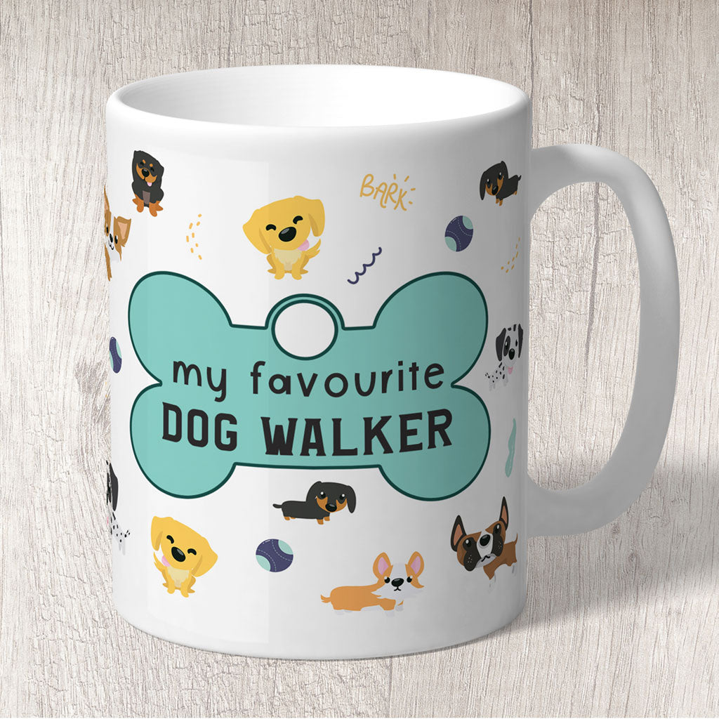 Dog Walker Mug - Cute Dogs with Dog Tag