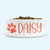 Personalised Ceramic Dog Bowl Medium-Large with Paw (Coral Print)