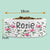 Personalised Ceramic Pet Bowl with Pink Flowers and Leaves