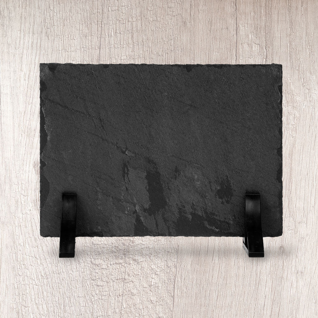 Dog Photo on Slate with Personalised Message