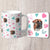 Boxer with Pink and Turquoise Hearts Mug