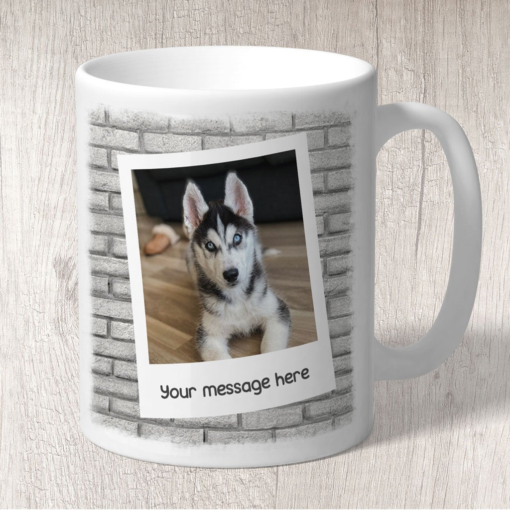 Dog Photo Retro Personalised Message Mug