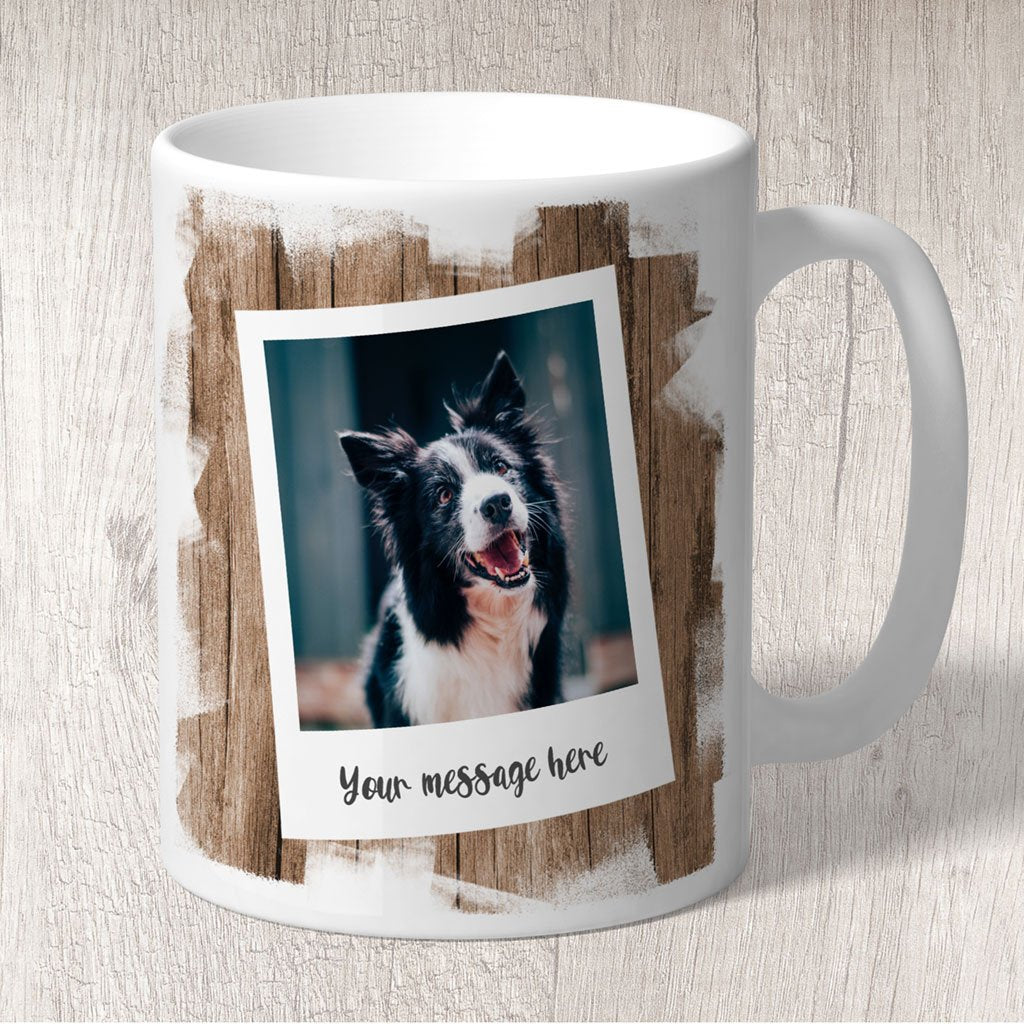 Dog Photo Retro Personalised Message Mug