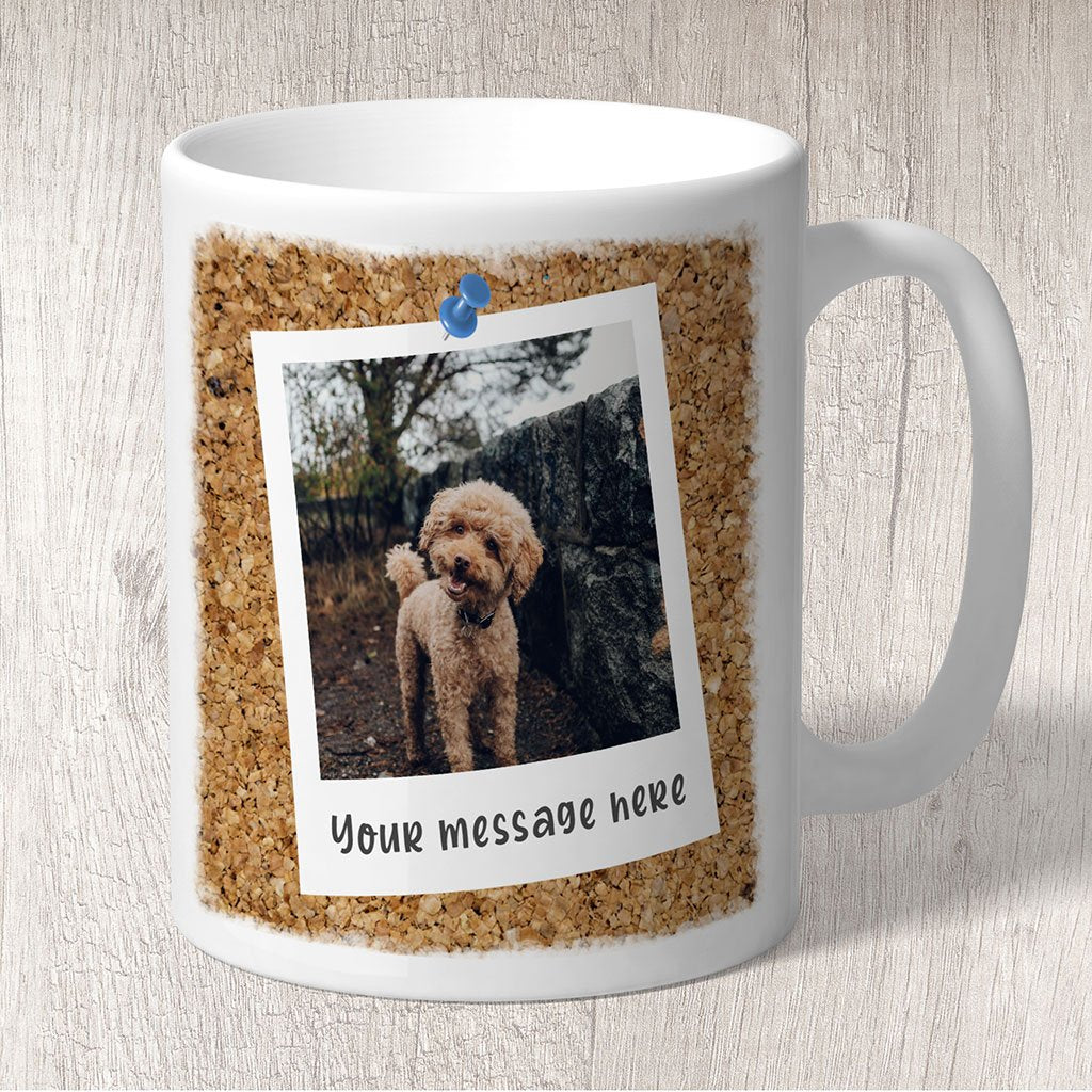 Dog Photo Retro Personalised Message Mug