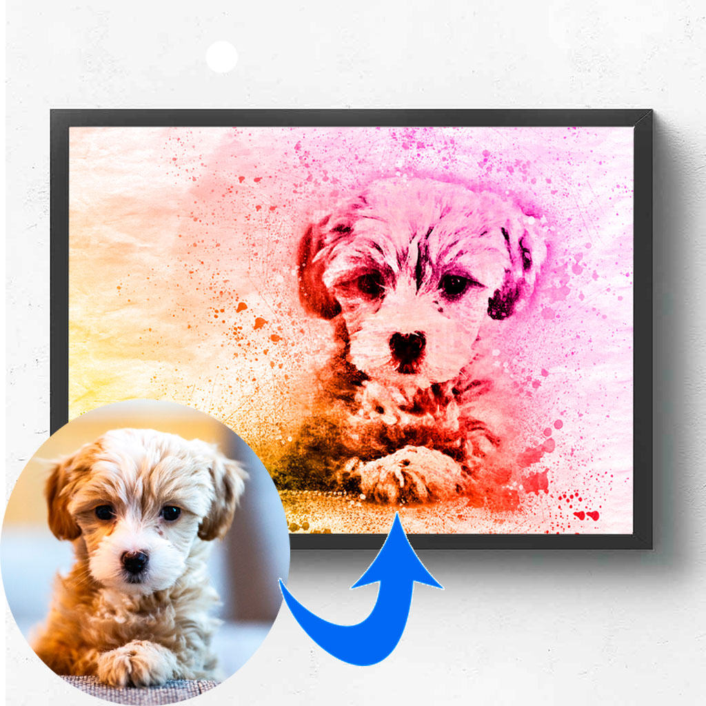 Custom dog canvas art clearance