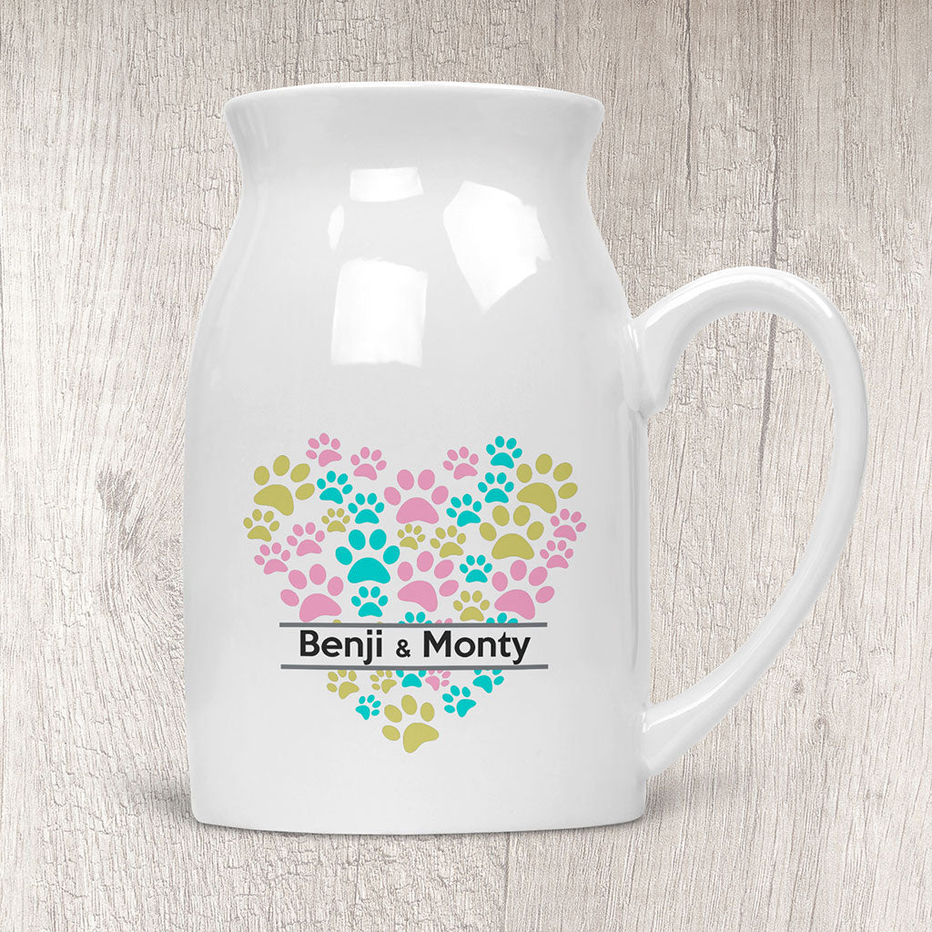 Heart of Paws Rustic Vase/Jug Personalised with dog name/s 6807