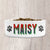Personalised Small Dog Bowl Ceramic with Dog Name in Bright Red, Green & Blue