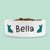 Small Ceramic Dog Bowl Personalised with Dog Name and Dog Breed Figure