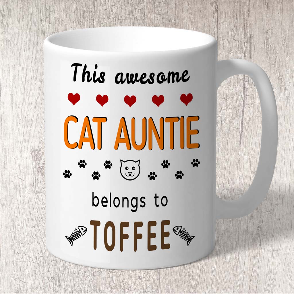 This Awesome Cat Auntie Belongs to (1 x Cat name) Mug
