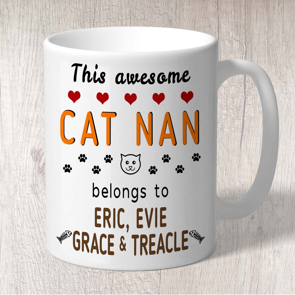 This Awesome Cat Nan Belongs to (3-7 Cat names) Mug