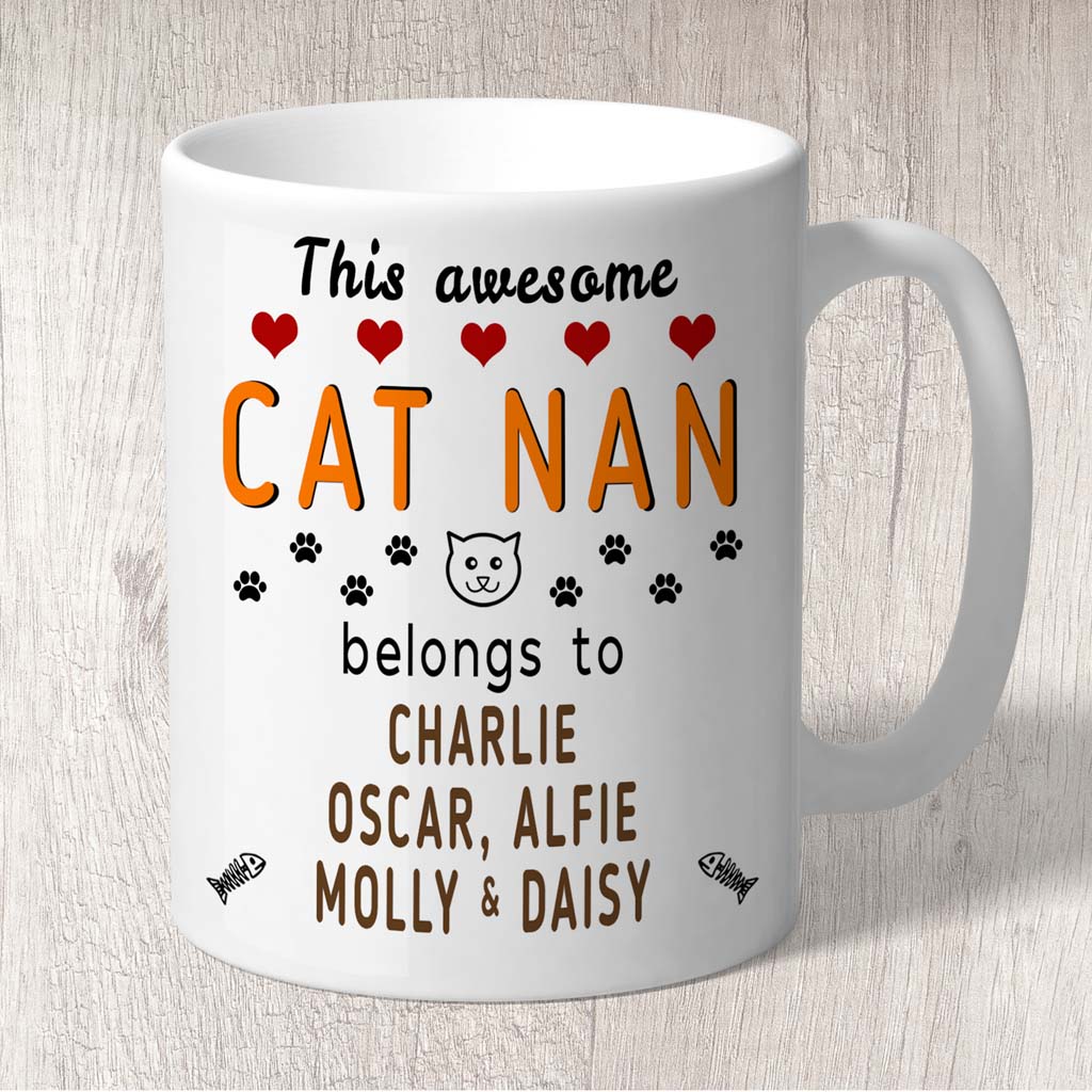 This Awesome Cat Nan Belongs to (3-7 Cat names) Mug