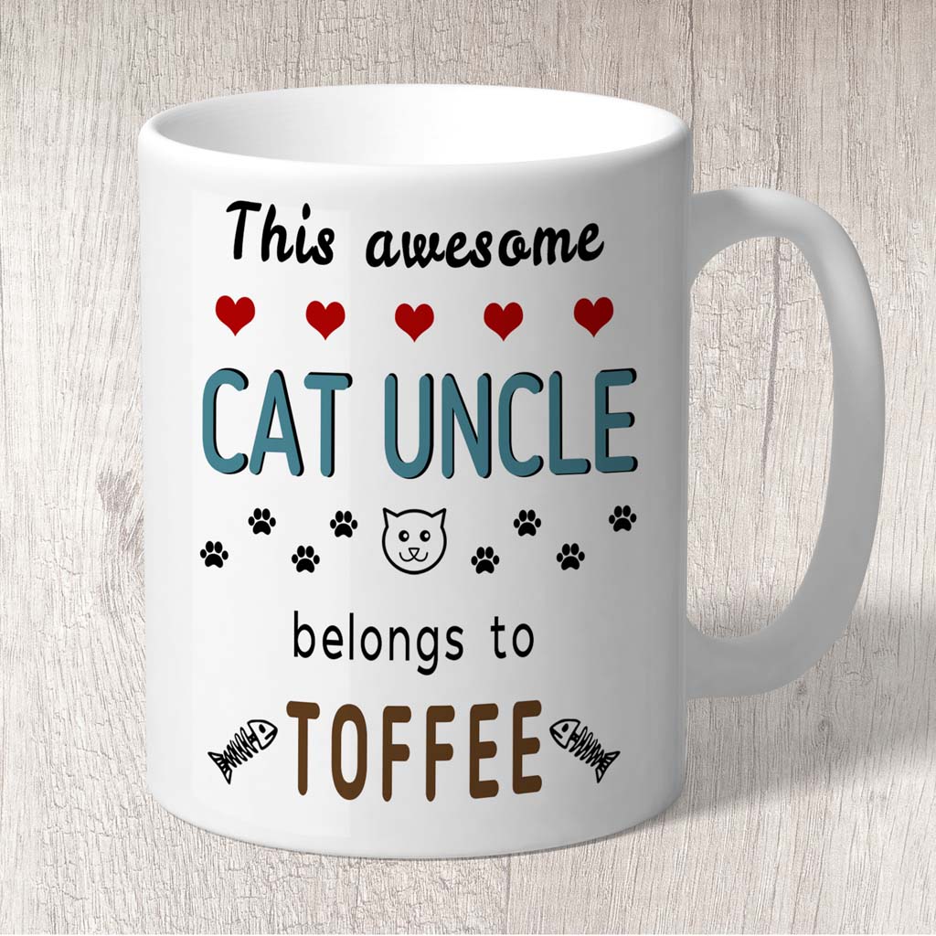 This Awesome Cat Uncle Belongs to (1 x Cat name) Mug