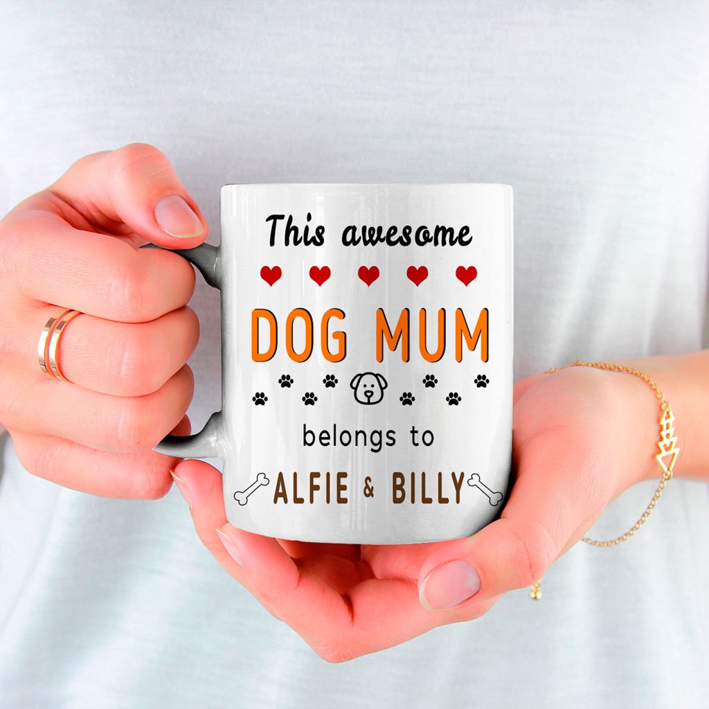 Dog Mum Mug Personalised 2 dog names